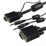 Dynamix C-VABK-MM3 3M VGA Male/Male Cable with 3.5mm   Male/Male Audio Lead. BLACK Colour, Coaxial S