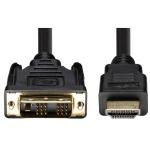 Dynamix C-HDMIDVI-1 Single Link HDMI to DVI-D Male Cable - 1m 18+1 Pin