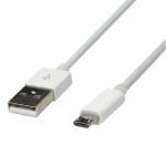 Dynamix C-U2AMICB-1.2WH 1.2M USB2.0 Type Micro B Male to   Type A Male Connectors - Colour White