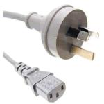 Dynamix C-POWERCWH 10A 3 Pin Plug to IEC C13 Power Cord - 1.5m - White 1.0mm Copper Core - SAA Approved