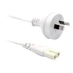 Dynamix C-POWERN8WH 2M Figure 8 Power Cord  - 2 pin     plug to figure 8 (IEC 320 C7)  connector 7.5A. SAA approved power cord. WHITE Colour