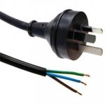 Dynamix C-PB3C10-2 3 Core 1mm 3 Pin Plug to Bare End Cable - 2m - Black SAA Approved