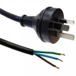 Dynamix C-PB3C75-3 3M 3 Pin Plug to Bare End, 3 Core   0.75mm Cable, Black Colour SAA Approved