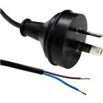 Dynamix C-PB2C75-2 2 Core 0.75mm 2 Pin Plug to Bare End Cable - 2m - Black SAA Approved