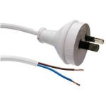 Dynamix C-PB2C75-2WH 2 Core 0.75mm 2 Pin Plug to Bare End Cable - 2m - White SAA Approved