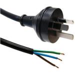 Dynamix C-PB3C15-3 3 Core 1.5mm 3 Pin Plug to Bare End Cable - 3m - Black SAA Approved