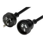 Dynamix PEXT2MBK Power Extension Lead - 2m - Black 240V - 10A - Standard Duty - 3 Core 1.0mm