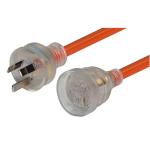 Dynamix Pext-ehd25 25M 240v Extra Heavy Duty Power Extension Lead (3 Core 1.5mm) Power-On LED in Clear Moulded Plastic 10A Plug Orange Colour