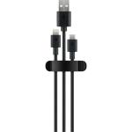 Goobay 70685 Cable Management Clip - Black - 3 Piece Set 3 Slots