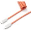 Keychron Coiled USB-C Straight Aviator Cable - Pink Orange Keychron Coiled USB-C Straight Aviator Cable - Pink Orange