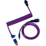 Keychron CAB-3 Premium Coiled Angled Aviator Cable - Purple