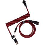 Keychron Premium Coiled Angled Aviator Cable - Red