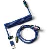 Keychron CAB-8 Premium Coiled Angled Aviator Cable - Rainbow Plated Blue Keychron CAB-8 Premium Coiled Angled Aviator Cable - Rainbow Plated Blue