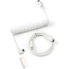 Keychron Coiled USB-C Angled Aviator Cable - White Keychron Coiled USB-C Angled Aviator Cable - White