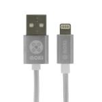 Moki SynCharge ACC-MSTLCAKSSV Lightning Cable - Braided - King Size - 3m - Silver