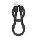 Mophie 1M Essential USB-A to USB-C Charging Cable - Black, Soft Braided Nylon,