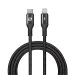 Momax Elite-link 2.2m USB-C to Lightning Cable - Space Grey, Apple MFi & USB-IF Certified, Tough and Enduring, Up to 2.5 Times Charging Faster on iPhone 14/13/12/11/SE (2020)/XS/8 Series With The Use Of 20W PD Power Adapter