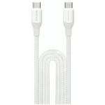 Momax 1-Link Flow 100W USB-C Cable - 2m - White PD Fast Charging - Durable Premium Braided Nylon - Translucent Design - Supports Apple iPhone / iPad Pro / iPad Air / Samsung / Oppo / Oneplus / Nothing Phone