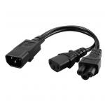 IEC C14 to C13 / C5 Splitter Cable - 30cm Male to Female