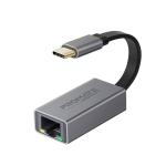 Promate GIGALINK-C.GRY  High Speed USB-C to RJ45    Gigabit Ethernet Adapter.CompactDesign,PremuimAluminum Alloy, Supports All USB-C Devices such as Laptops, Tablets, & Mobiles. Plug & Play. Grey Colour.