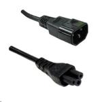RackPower CM0CL100 10A C14 to C5 Cable - 1m - Black Clover Socket - 0.75mm2 - PVC