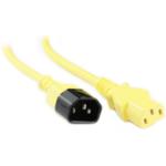 RackPower CM0CC150Y 10A C14 to C13 Cable - 1.5m - Yellow 0.75mm2 - PVC