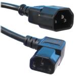 RackPower CM0CC200-SL 10A C14 to C13 Cable - 2m - Black Left-Hand Angled Socket - 0.75mm2 - PVC