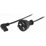RackPower CM0NF200-SS 10A 2-Pin to C7 Cable - 2m - Black Side Entry Socket - 0.75mm2 - PVC