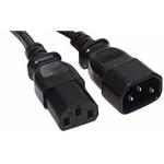 RackPower CM1CC030 10A C14 to C13 Cable - 30cm - Black 1mm2 - PVC