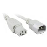 RackPower CM1CH200W 10A C14 to C15 Cable - 2m - White 120C High Temp Socket - 1mm2 - Rubber