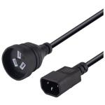 RackPower CM1CN050 10A C14 to 3-Pin Socket Cable - 50cm - Black NZ 3-Pin Socket - 1mm2 - PVC