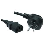 RackPower CM1NC100-PS 10A 3-Pin to C13 Cable - 1m - Black Side Entry Plug - 1mm2 - PVC