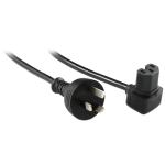 RackPower CM1NH200-SB 10A 3-Pin to C15 Cable - 2m - Black 120C High Temp Socket - Bottom Entry Socket - 1mm2 - Rubber