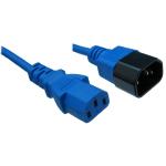 RackPower CM1CC075B 10A C14 to C13 Cable - 75cm - Blue 1mm2 - PVC