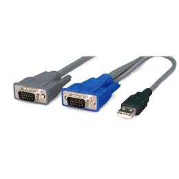 Rextron KNVU-1 1.8M, 2-to-1 USB KVM Switch Cable All in 1 x HD DB15 Male to 1 x USB Type A & 1 x HD DB15 Male