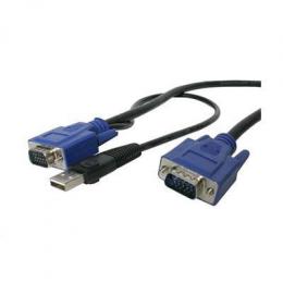 Rextron 5M, 2-to-1 USB KVM Switch Cable     All in 1 x HD DB15 Male to 1 x USB Type A & 1 x HD DB15