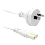 RackPower CM0NF100W 10A 2-Pin to C7 Cable - 1m - White Figure 8 Socket - 0.75mm2 - PVC