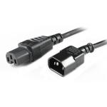 RackPower CM1CH1000 10A C14 to C15 Cable - 10m - Black 120C High Temp Socket - 1mm2 - Rubber