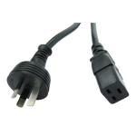 10A 3 pin plug to 16A C19 IEC socket (1.5mm2) Black cable - 2M