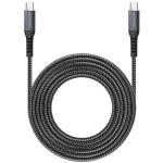 RockRose Powerline 2m USB-C to USB-C Cable - 3A 60W Max Fast Charging - Kevlar Fiber Braided Cord , 70KG Tension Resitance , 10000+ Plug & Pull Metal Casing , 5000 Bending test