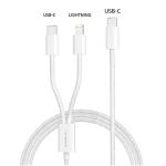 Sansai IPH-0937E USB-C to USB-C / Lightning Cable - 2m - White 2-in-1