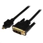 StarTech.com HDDDVIMM1M 1920x1200 Micro HDMI to DVI-D Cable - 1m (3ft) - Black Micro HDMI to DVI Cable - Micro HDMI to DVI Adapter Cable - Micro HDMI Type-D Device to DVI-D Single Link Monitor / Display / Projector Video Converter Cord - Du