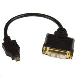 StarTech.com HDDDVIMF8IN Micro HDMI to DVI Adapter - Micro HDMI to DVI Converter - Micro HDMI Type-D Device to DVI-D Single Link Monitor/Display/Projector - Durable - Male/Female - 8in (20cm) Cable