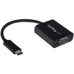StarTech CDP2VGA USB-C to VGA Adapter - Black - 1080p - Video Converter For Your MacBook Pro - USB-C to VGA Display Dongle - CDP2VGA