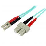 StarTech A50FBLCSC5 Fiber Optic Cable - 10 Gb Aqua - Multimode Duplex 50/125 - LSZH - LC/SC - 5 m