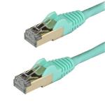 StarTech 6ASPAT3MAQ 3 m CAT6a Ethernet Cable - 10 Gigabit Shielded Snagless RJ45 100W PoE Patch Cord - 10GbE STP Category 6a Network Cable w/Strain Relief - Aqua Fluke Tested UL/TIA Certified