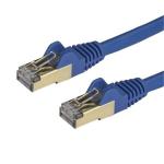 StarTech.com 6ASPAT3MBL Cat6A - 10 Gigabit - 100W PoE Ethernet Cable - 3m - Blue Shielded - Snagless - RJ45 - STP - 10GbE Network Cable - Strain Relief - Fluke Tested - UL-TIA Certified