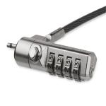 StarTech.com LTLOCK4D 2m (6ft) Laptop Cable Lock - 4 Digit Combination Laptop/Desktop Security Cable Lock for K-Slot Devices/Computers/Monitors - Anti-Theft Vinyl Coated Steel Cable Lock - Portable