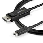 StarTech.com CDP2DP142MBD 8K 60Hz - HBR3 - HDR - DSC USB-C to DisplayPort Cable - 2m (6ft) DP 1.4 - Bidirectional DP to USB-C or USB-C to DP - Thunderbolt 3 Compatible