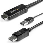 StarTech 2m (6ft) HDMI to DisplayPort Cable 4K 30Hz - Active HDMI 1.4 to DP 1.2 Adapter Converter Cable with Audio - USB Powered - Mac & Windows - HDMI Laptop to DP Monitor - Male/Male